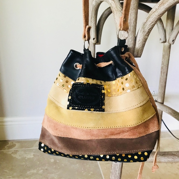 Violeta Suede & Leather Bucket Crossbody bag - Picture 3 of 7